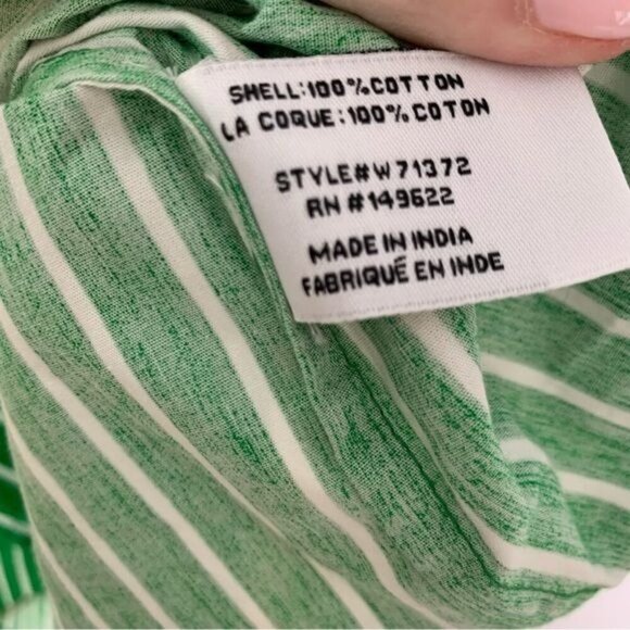 Walter Baker Cut Out Midriff Cotton Meera Dress Green Kelly Stripe size S NWT - Picture 11 of 14